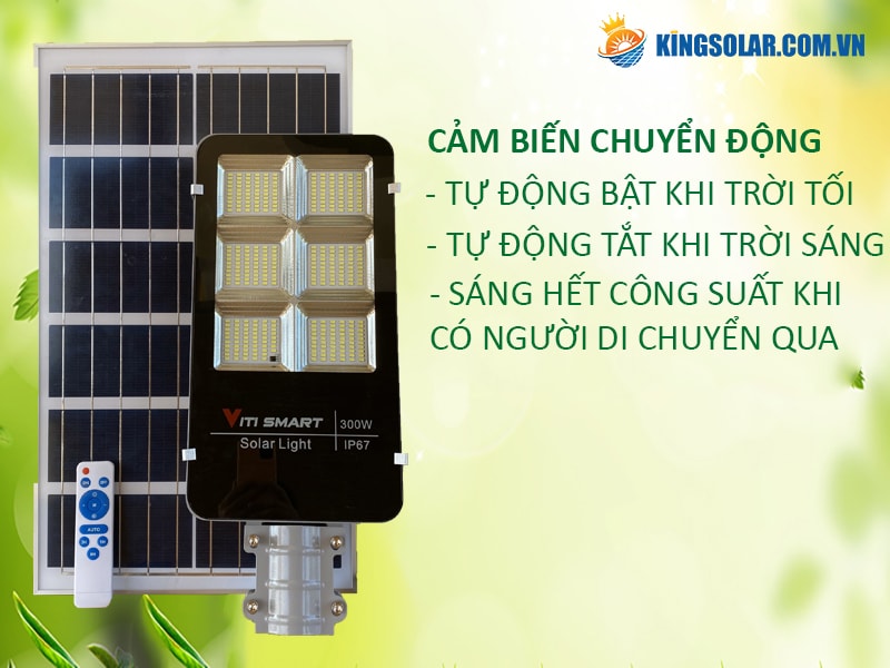 Cảm biến tự động bật tắt đèn đường 300W solar light